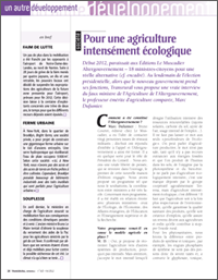 Interview de Marc Dufumier dans la revue Transrural Initiatives (picto)