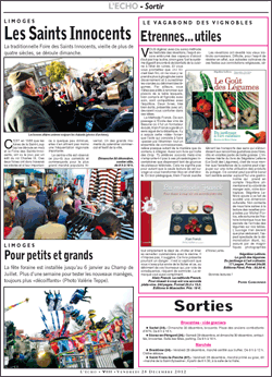 Article du journal L'Écho du 28/12/2012 (picto)