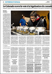 Article du quotidien Le Monde (édition du 03/01/2014) sur la légalisation du cannabis (picto)