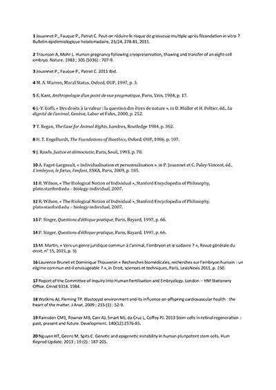 Notes du livre Choc santé Recherches sur l'embryon (picto)